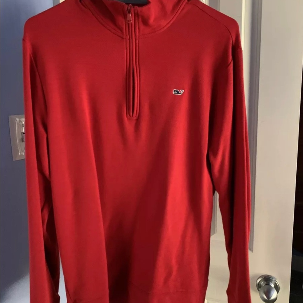 Vineyard Vines Saltwater Quarter Zip - Red